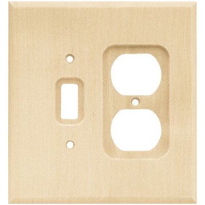 Franklin Brass Square Single Switch & Duplex Wall Plate Unfinished Wood Brown