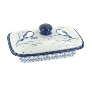 Blue Rose Polish Pottery 294 Ceramika Artystyczna Butter Dish - 1 of 2