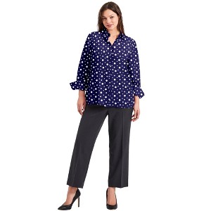 Avenue Women's Plus Size Button Front Blouse - 1 of 4