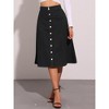 INSPIRE CHIC Womens' Stretchy High Waist Buttons Front Flowy Midi A-Line Skirts with Pocket - 3 of 4