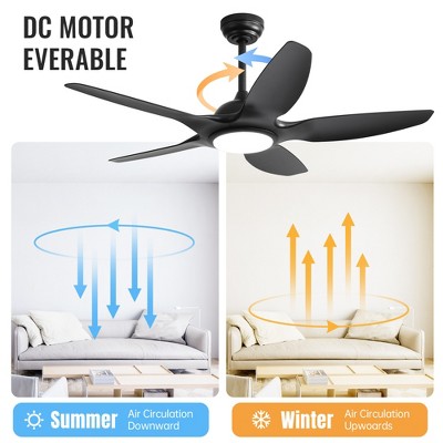 Ceiling Fans with Lights 48 inch Modern Ceiling Fan with Remote Reversible 3CCT Quiet 6 Wind Speed LED Dimmable for Bedroom/Patios/Living Room