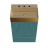 Christopher Knight Home Brook Freestanding 20" Striped Wood Bathroom Vanity with Brushed Steel Sink and Drawer - 4 of 4