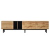 ACEPANO 76.8 in. W Modern Media Console Table with 3 Doors & Large Storage Cabinet for Living Room-Natural - 3 of 4