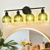 DAKAFUL Vintage Bathroom Vanity Light,with Textured Glass Shades,Vanity Fixture,Wall Sconce for Bathroom Mirror/Bedroom/Hallway - 2 of 4