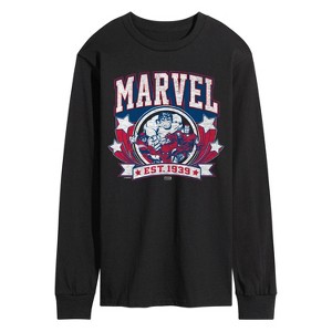 Men's - Marvel - Collegiate Americana Long Sleeve Graphic T-Shirt - 1 of 4