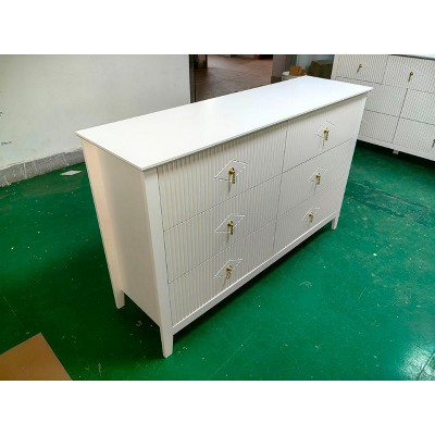 Fluted 7 Drawer Dresser Wide Dressers Chest of Drawers
