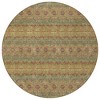 Artichoke Green And Olive Green Floral Medallion Washable Indoor Outdoor Area Rug - 4 of 4