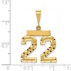 Black Bow Jewelry 14K Yellow Gold, Varsity Collection, Medium D/C Pendant Number 22 - 3 of 4