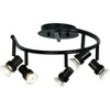 Pro Track Spiral 5-Head LED Ceiling Track Light Fixture Kit Spot Light GU10 Directional Adjustable Black Modern Kitchen Bathroom Dining 15 3/4" Wide - image 3 of 4