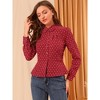 INSPIRE CHIC Women's Vintage Heart Elegant Button Front Blouse Peter Pan Collar Top Shirts - 3 of 4