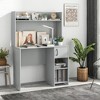 Tangkula Computer Desk Home Office Desk w/ Raised Display Shelf & 2 Open Shelves Gray - 3 of 4