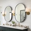 31 In.H X 24 In.W Black Iron Runway Hardware Hanging Mirror Frame Wall Mirror - 2 of 4