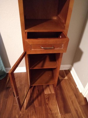 Avery Linen Cabinet with 1 Drawer Oil Oak Brown Elegant Home Fashions