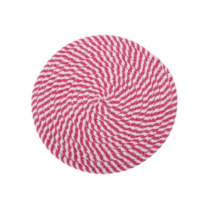 Unique Bargains Trivet Round Rope Woven Mat Cotton Non-woven Fabric 7.87"x7.87"x0.31" - 1 of 3