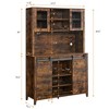 Jojoka  70'' Tall Farmhouse Coffee Bar Cabinet, Kitchen Hutch Storage with Sliding Barn Door, Kitchen Buffet with Wine Rack - 2 of 4