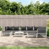 vidaXL Patio Furniture Set 10 Piece Garden Sectional Sofa with Cushions Steel - White - 2 of 4