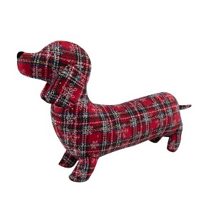 Spencer Plaid Red Dog Pillow - Levtex Home - 1 of 3