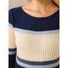 INSPIRE CHIC Women's Striped Long Sleeve Casual Work Ribbed Knit Bodycon Sweater Dress - 4 of 4