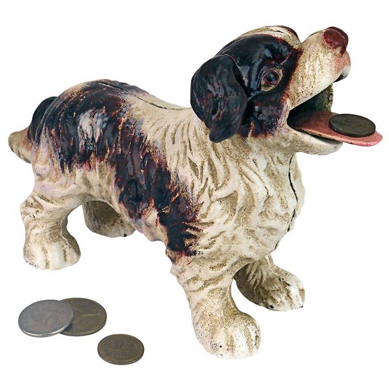 Design Toscano Cavalier King Charles Spaniel Dog Cast Iron Mechanical Coin Bank, 1 of 9