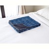 50" X 70" Blue Paisley Cotton Quilted Kantha Throw Blanket with Embroidery - 2 of 4