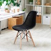 Costway Set of 4 Plastic Hollow Out Chair Mid Century Modern Wood-Leg Seat - 3 of 4