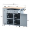 OUTSUPPLY Kitchen Island with Drop-Leaf, Mobile Workstation with Wine Rack, 5 Wheels & Adjustable Storage - 2 of 4