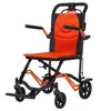 Lightweight Folding Transport Wheelchair Weighs Only 18 lbs, Locking Handbrake, with Removable Flip Armrests, Swinging Footrests, Supports 220 lbs - 2 of 4