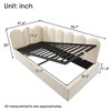 Lift-up Velvet Daybed with Storage Underneath, Twin Size Upholstered L-shaped Corner Sofa Bed with Metal Slats Support, No Box Spring Needed - 3 of 4