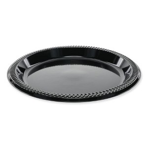 Pactiv Evergreen Meadoware Impact Plastic Dinnerware, Plate, 8.9" dia, Black, 400/Carton - 1 of 4