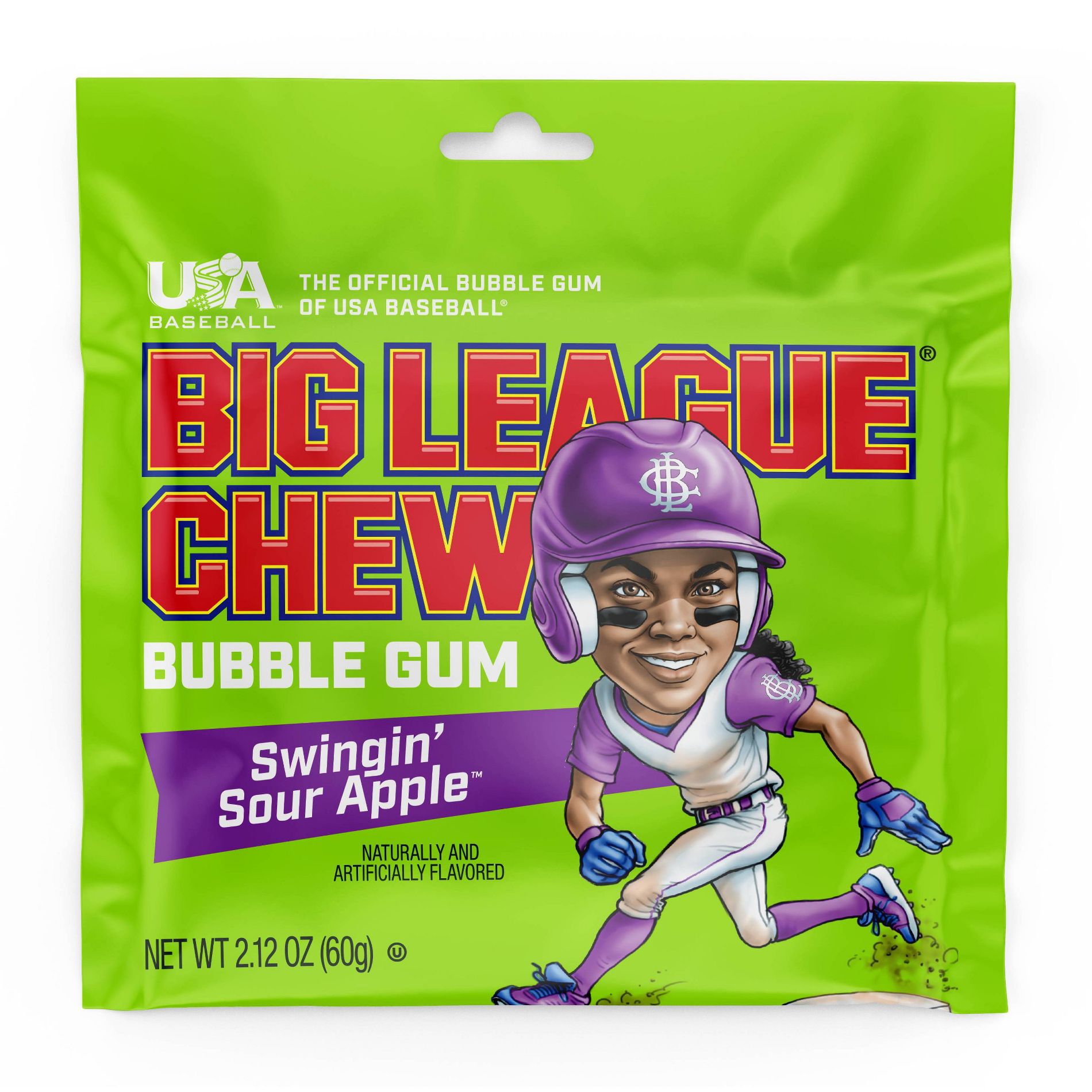 Big League Chew Sour Apple Chewing Gum Candy - 2.12oz