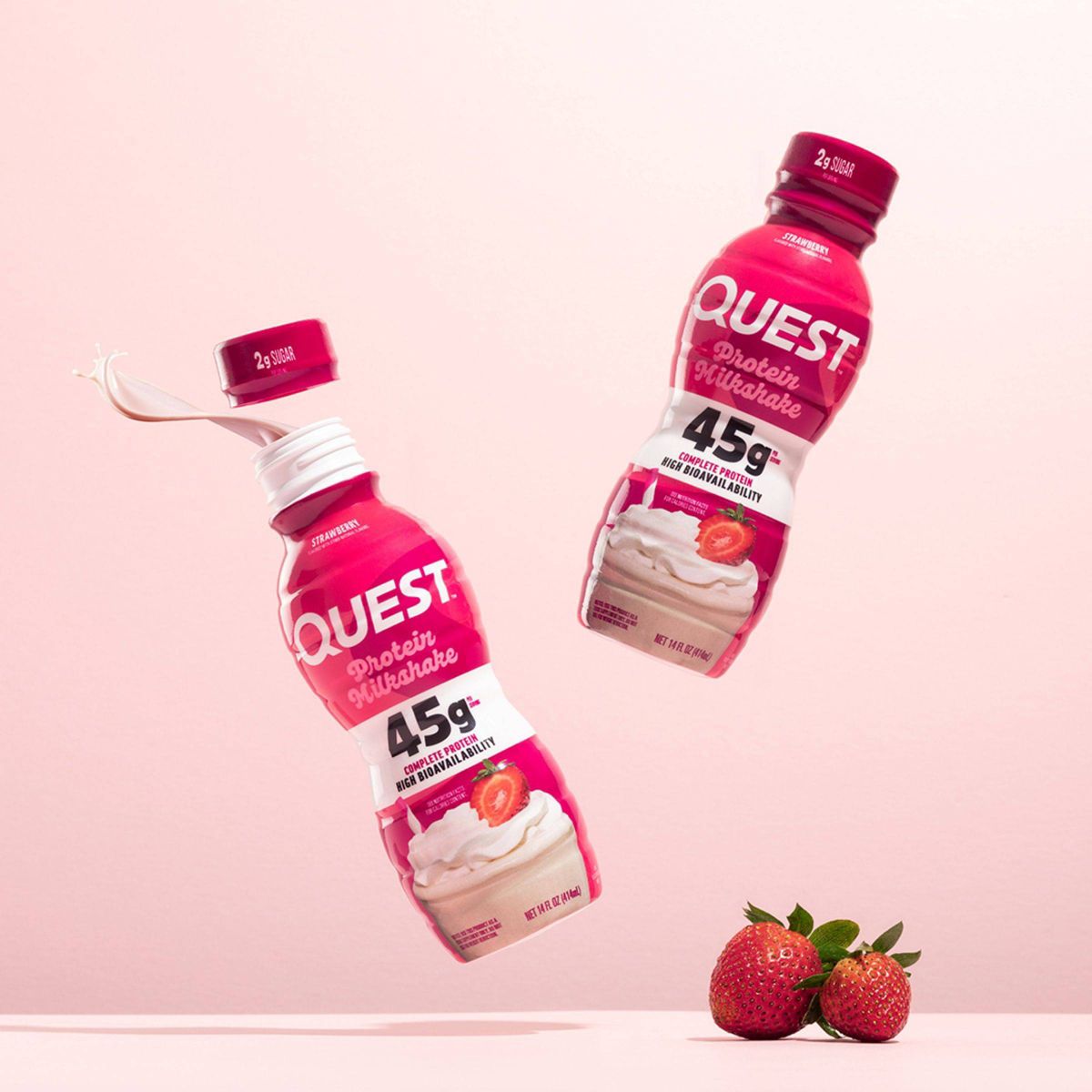 Quest 45g Protein Milkshake, Strawberry Flavored, Protein Rich, Low Sugar - 14 fl oz Bottle: Non-Caffeinated - thumbnail 5