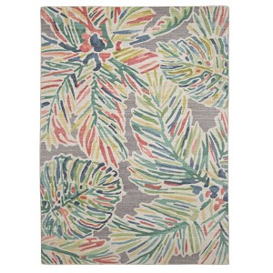 5'x7' Matira Washable Outdoor Rug Gray/Green - Linon - 1 of 4
