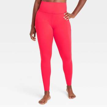 Petite Om Element5 High Waisted Yoga Leggings In Vermilion Red