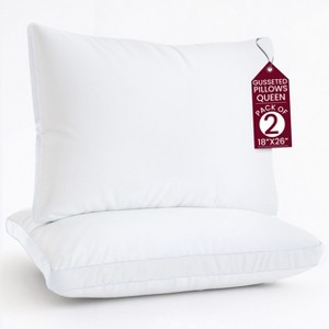 Lux Decor 2-Pack Gusseted Bed Pillows - Soft Microfiber Pillows with Durable Gusseted Edges Hypoallergenic Support Pillows for All Sleep Positions - 1 of 4