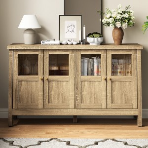 Heynemo Sideboard Buffet Cabinet with Storage, 55'' Storage Cabinet with Acrylic Accents, Accent Cabinet with Adjustable Shelves, Wood Credenza - 1 of 4