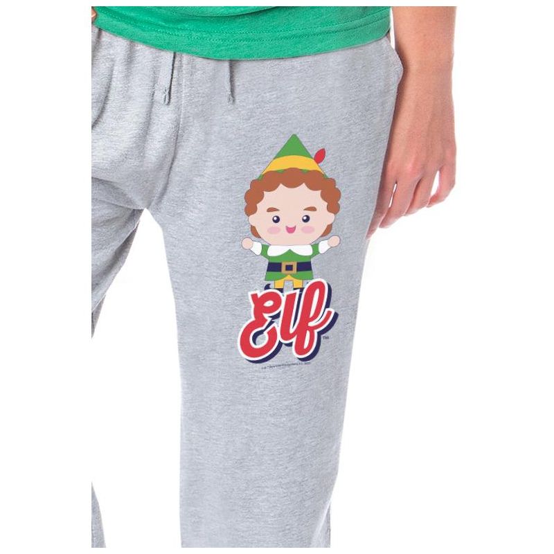 Elf The Movie Womens' Buddy Chibi Four Main Food Groups Sleep Pajama Set Multicolored, 3 of 5