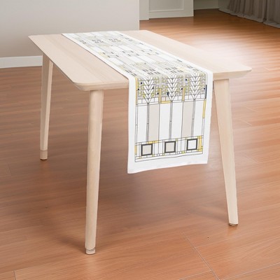 Frank Lloyd Wright Inspired Cotton Table Runner, 14 x 72-inch