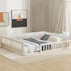 ALEXOUN Full Size Floor Bed with Guardrail, Full Size Upholstered Platform Bed Frame for Kids, Boys Girls, Slats Included, No Box Spring Needed - 2 of 4