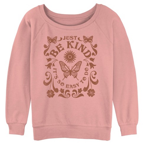 Junior's Lost Gods Just Be Kind Sweatshirt - Desert Pink - Large : Target