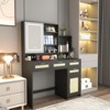 Infurnic Makeup Vanity Tables Set with Lights in Openable Mirror, Drawers and Cabinets and Shelves, for Bedroom, Black, 42.83"*15.7"*57.09" - 4 of 4