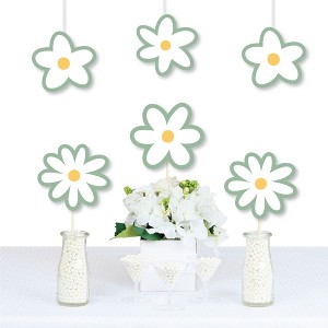 Big Dot of Happiness Sage Green Daisy Flowers - Decorations DIY Floral Party Essentials - Set of 20 - 1 of 4