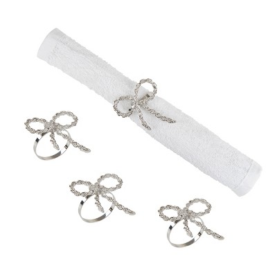 C&f Home Silver Ribbon Napkin Ring, Set Of 4 : Target