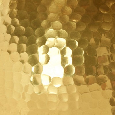 Transitional 12'' Gold Hammered Metal Round Accent Table
