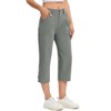 Capris for Women with Pockets Elastic Waist Dressy Casual Hiking Golf Capri Pants - 3 of 4