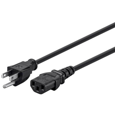 Monoprice 3-Prong Power Cord - 3 Feet - Black (6-Pack) NEMA 5-15P to IEC 60320 C13, 16AWG, 13A, Works With Most Pcs, Monitors, Scanners, and Printers