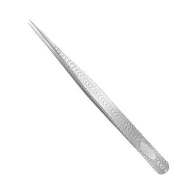 Unique Bargains Women's Peacock Eyelash Extension Tweezers Silver Tone 1 Pc