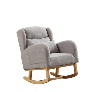 GDFStudio Aspen 27.2"W Modern High Backrest Boucle Rocking Chair with Two Side Pocket - 1 of 4