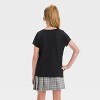 Girls' Short Sleeve 'Critter Tie-Dye Cocoa' Graphic T-Shirt - Cat & Jack™ Black - image 3 of 4