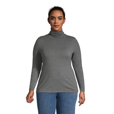 Lands' End Women's Lightweight Jersey Skimming Long Sleeve Turtleneck