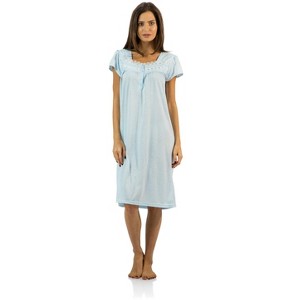Casual Nights Women's Lace Short Sleeve Nightgown - 1 of 4